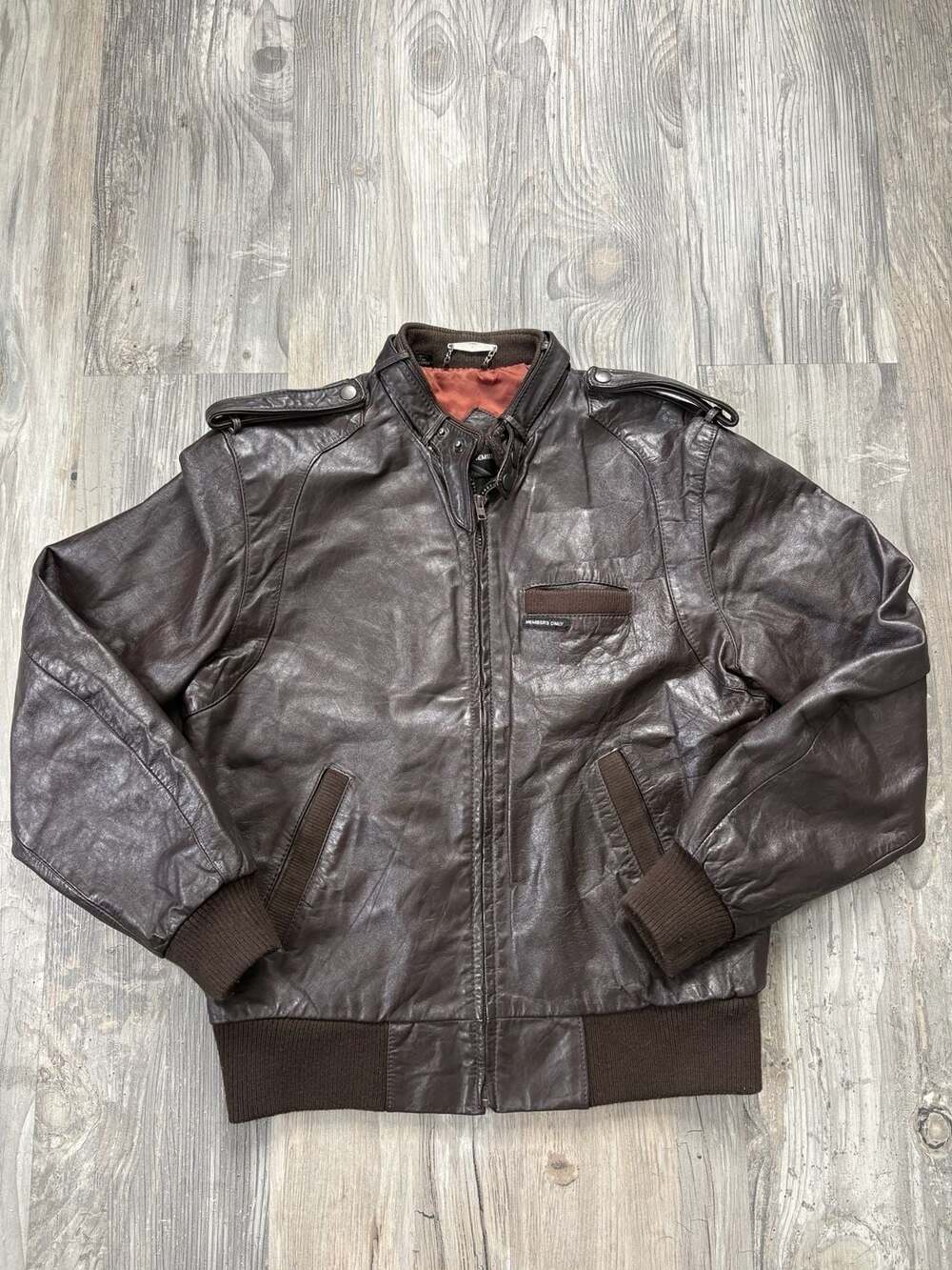Vintage Members Only Leather Bomber Jacket Size 40